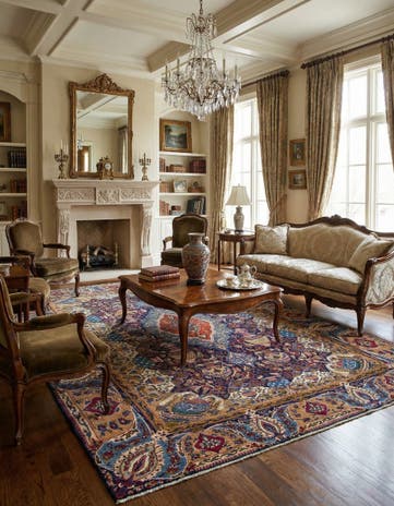 10' x 13' 1 Hand Knotted Kashmar Persian Rug