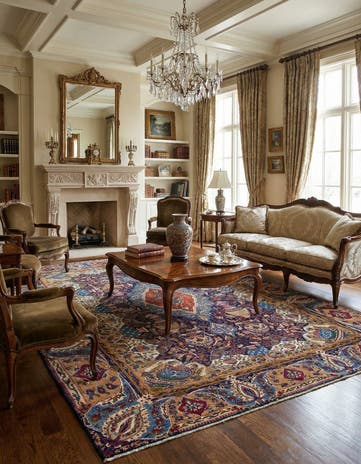 10' x 13' 1 Hand Knotted Kashmar Persian Rug