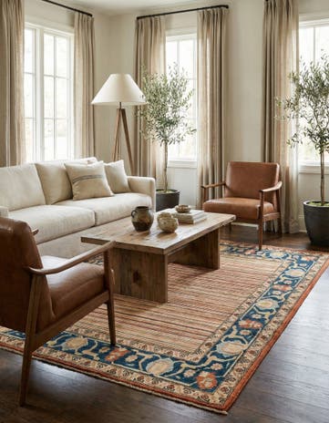4' 10 x 6' 6 Hand Knotted Modern Ziegler Wool Rug