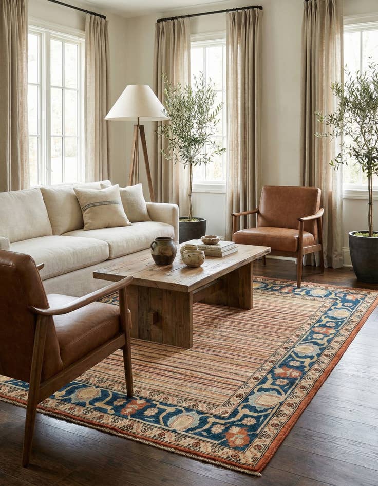 Detail image of 4' 10 x 6' 6  Hand Knotted Modern Ziegler Wool Rug