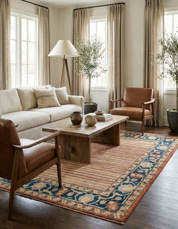 4' 10 x 6' 6 Hand Knotted Modern Ziegler Wool Rug