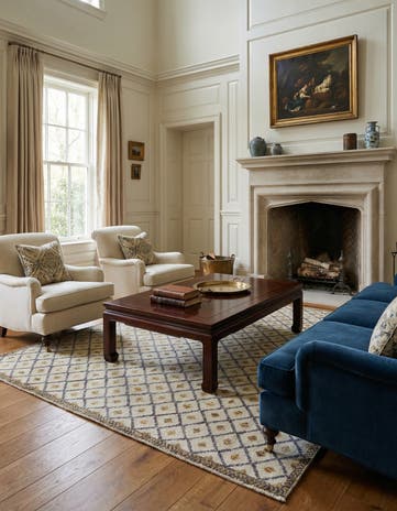 8' x 10' 5 Hand Knotted Peshawar Ziegler Wool Rug