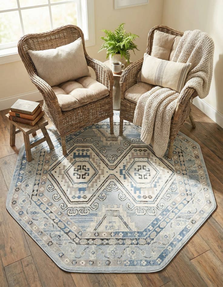 Detail image of 5' 3 x 5' 3 Charlotte Octagon Rug