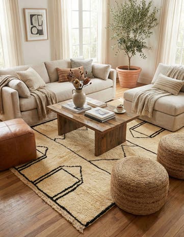 5' 6 x 7' 5 Hand Knotted Moroccan Wool Rug