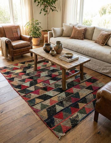 5' 4 x 7' 8 Hand Knotted Moroccan Wool Rug
