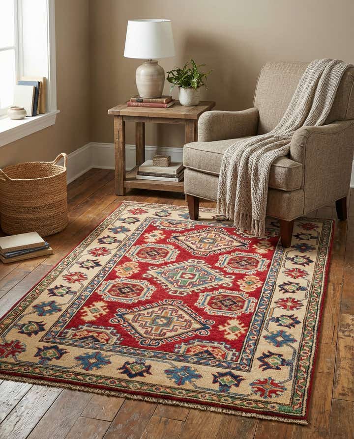 3' 4 x 5' Hand Knotted Kazak Rug