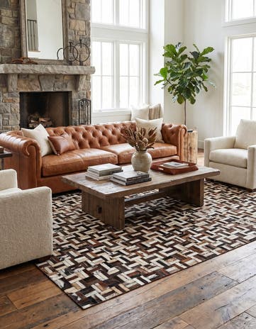 5' x 7' 10 Cowhide - Patchwork Rug