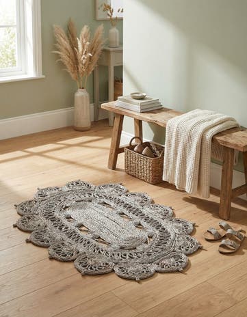2' x 3' 1 Handmade Braided Jute Oval Rug