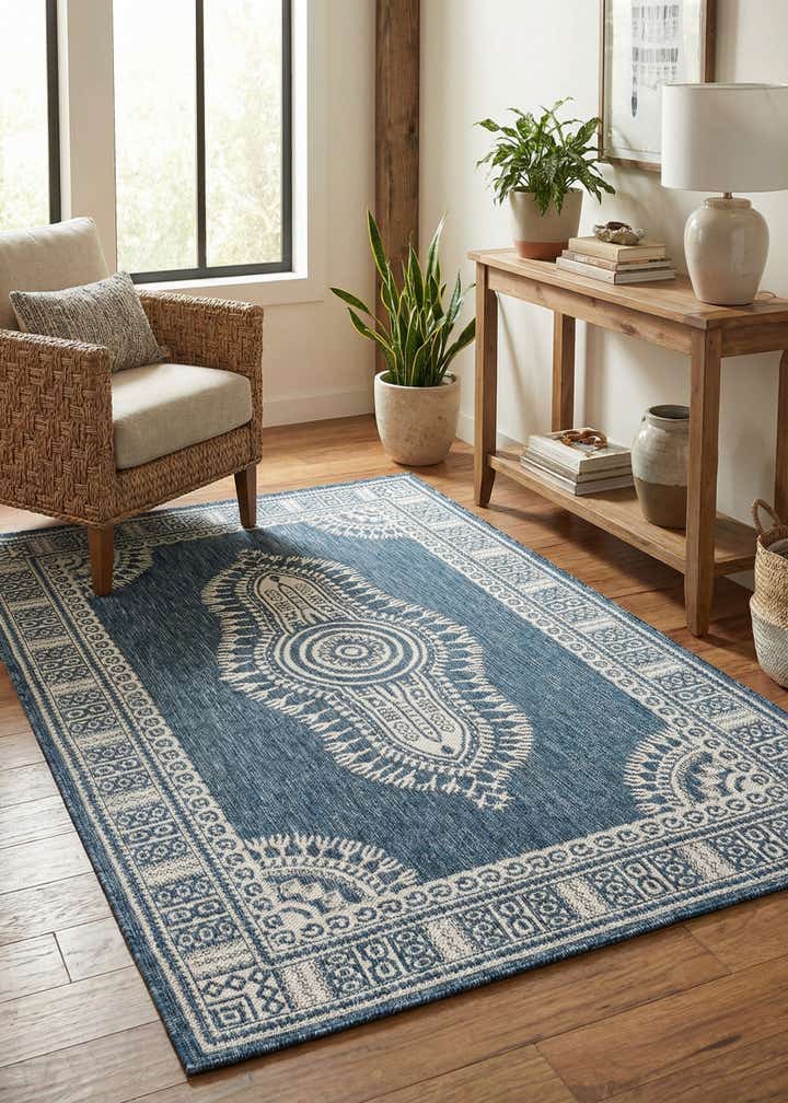 4' x 6' Easy-Clean Traditional Indoor / Outdoor Rug