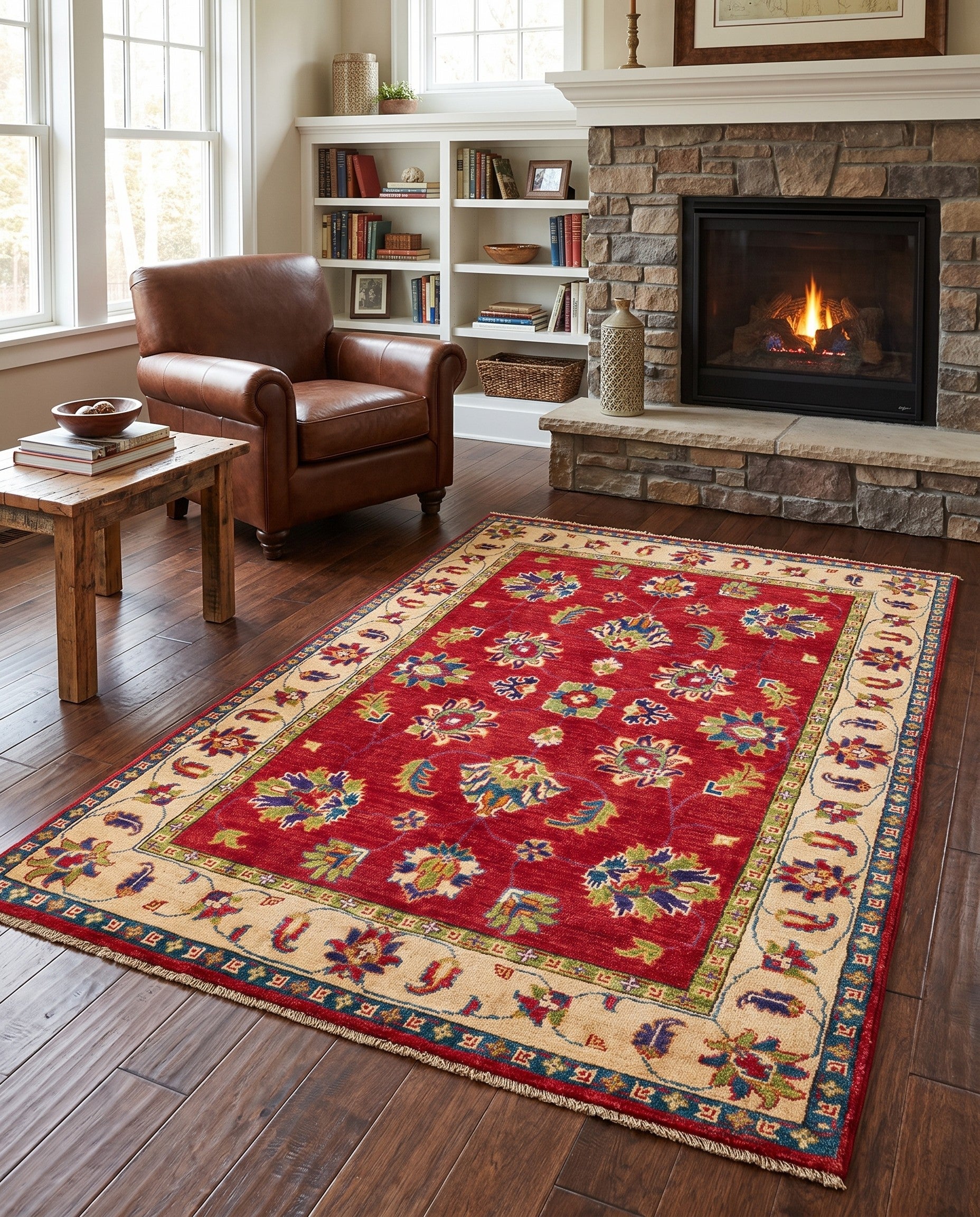 3' 10 x 6' Hand Knotted Kazak Rug