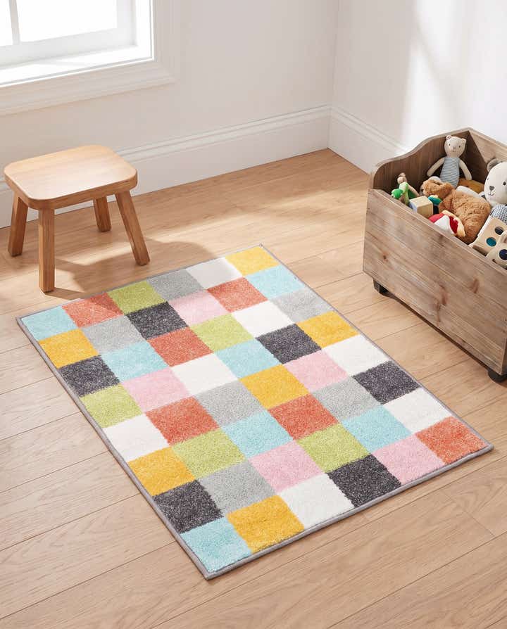 65cm x 90cm Checkered Whimsy Kids Vloerkleed