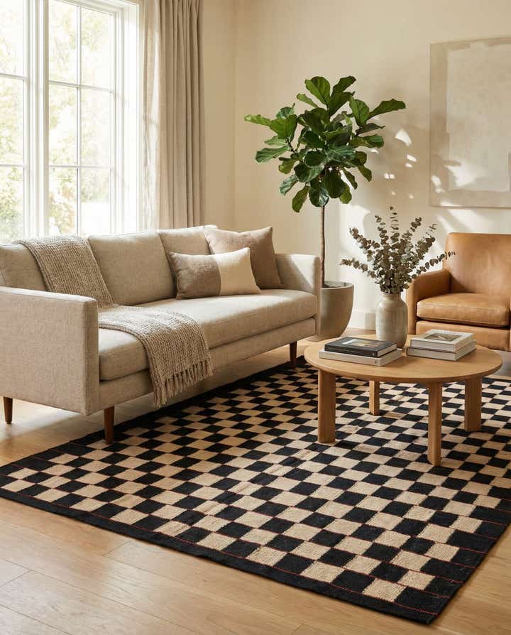 4' 9 x 6' 2 Hand Woven Kilim Modern Wool Rug