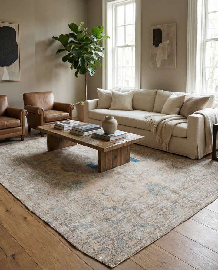 9' 6 x 12' 10 Hand Knotted Ultra Vintage Persian Wool Rug