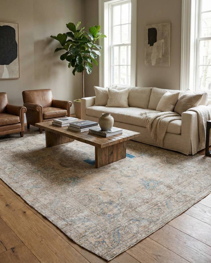 Detail image of 9' 6 x 12' 10 Hand Knotted Ultra Vintage Persian Wool Rug