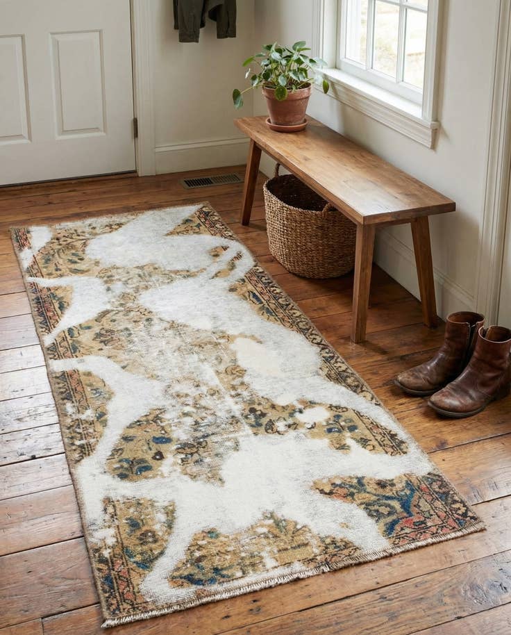 Detail image of 2' 4 x 5' Hand Knotted Ultra Vintage Persian Wool Rug