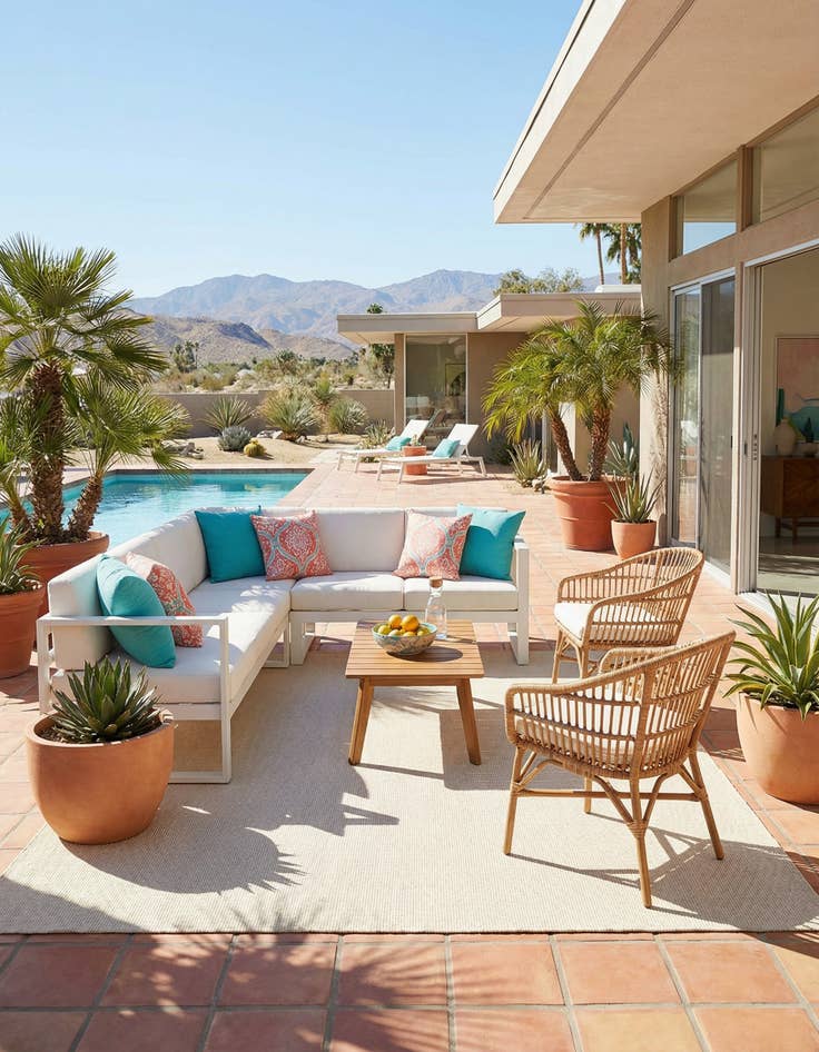 Detail image of 10' x 10' Easy-Clean Jill Zarin Palm Springs Indoor / Outdoor Square Rug