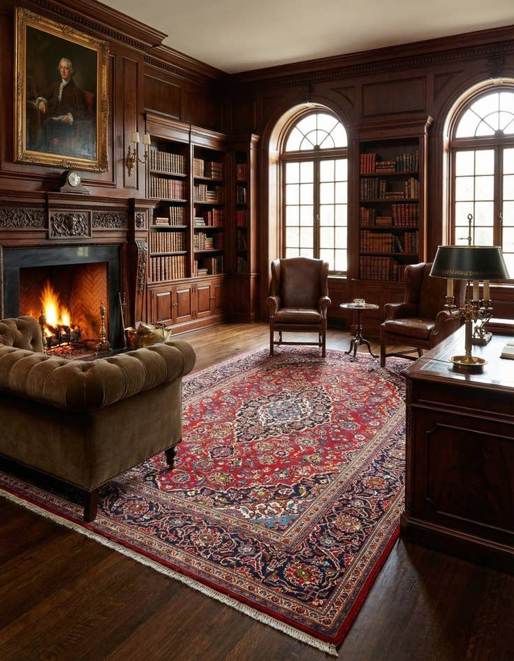 Detail image of  8' 2 x 11' 9 Kashan Wool Rug