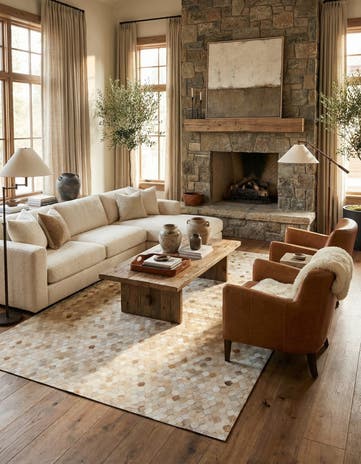 6' 9 x 9' 11 Cowhide Stocks Rug