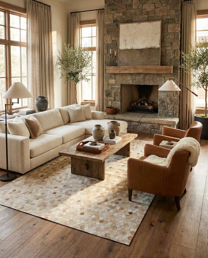6' 9 x 9' 11 Cowhide Stocks Rug