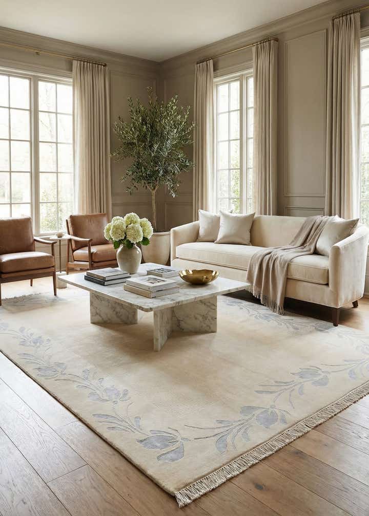 6' 11 x 9' 8 Hand Knotted Darya Wool Rug