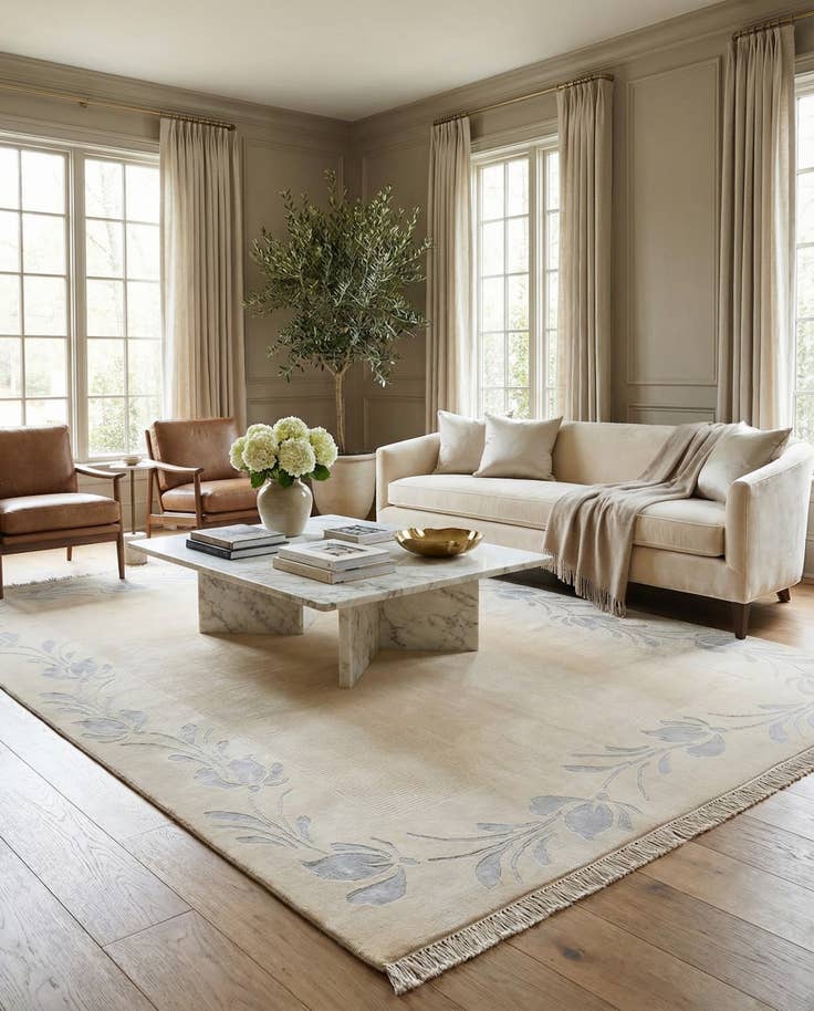 Detail image of 6' 11 x 9' 8 Hand Knotted Darya Wool Rug