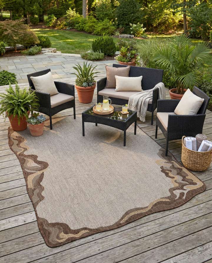 5' x 7' 4 Easy-Clean Modern Indoor / Outdoor Rug