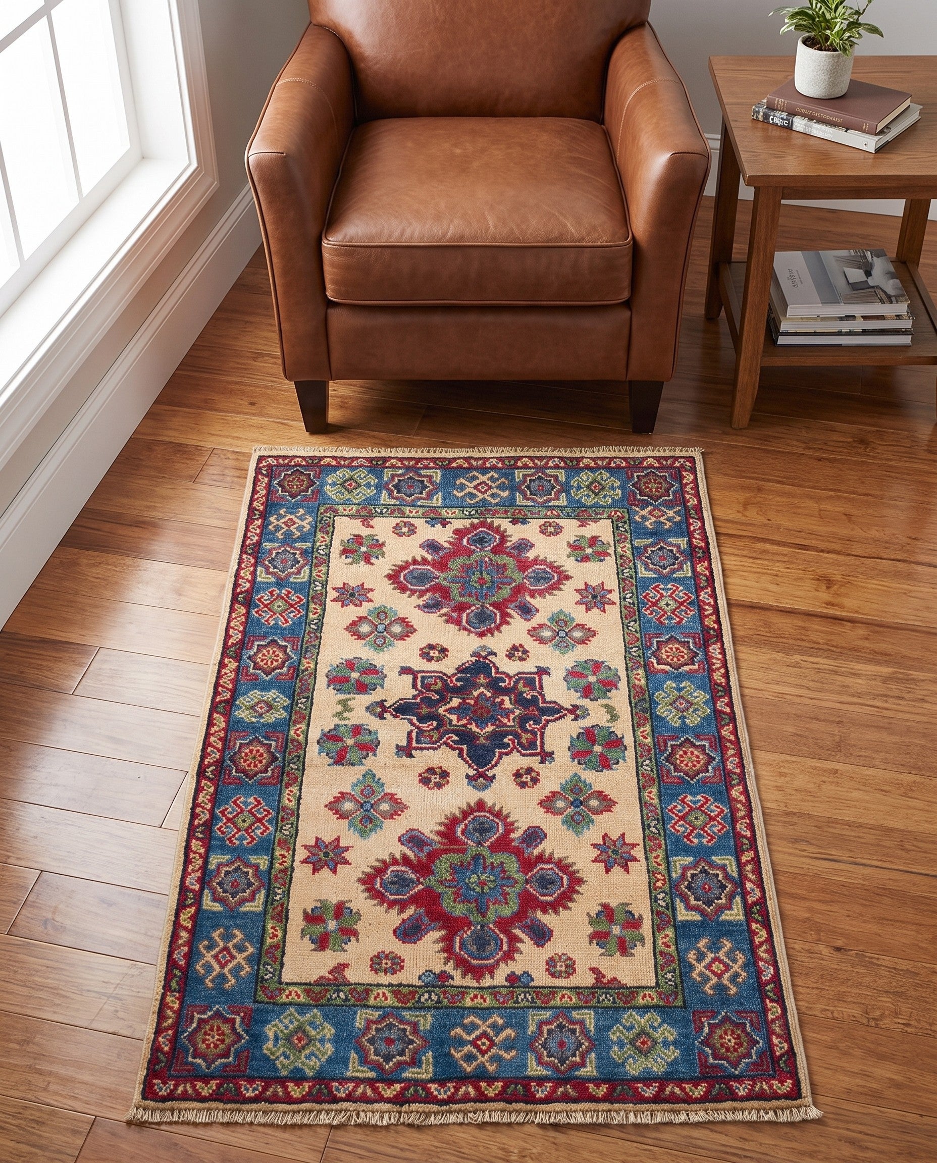 Detail image 3 of 10: 2' 7 x 4' Hand Knotted Kazak Rug