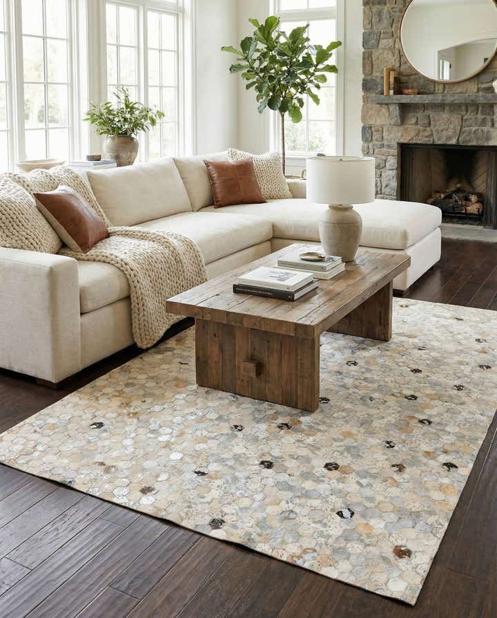 5' 3 x 7' 8 Cowhide Stocks Rug