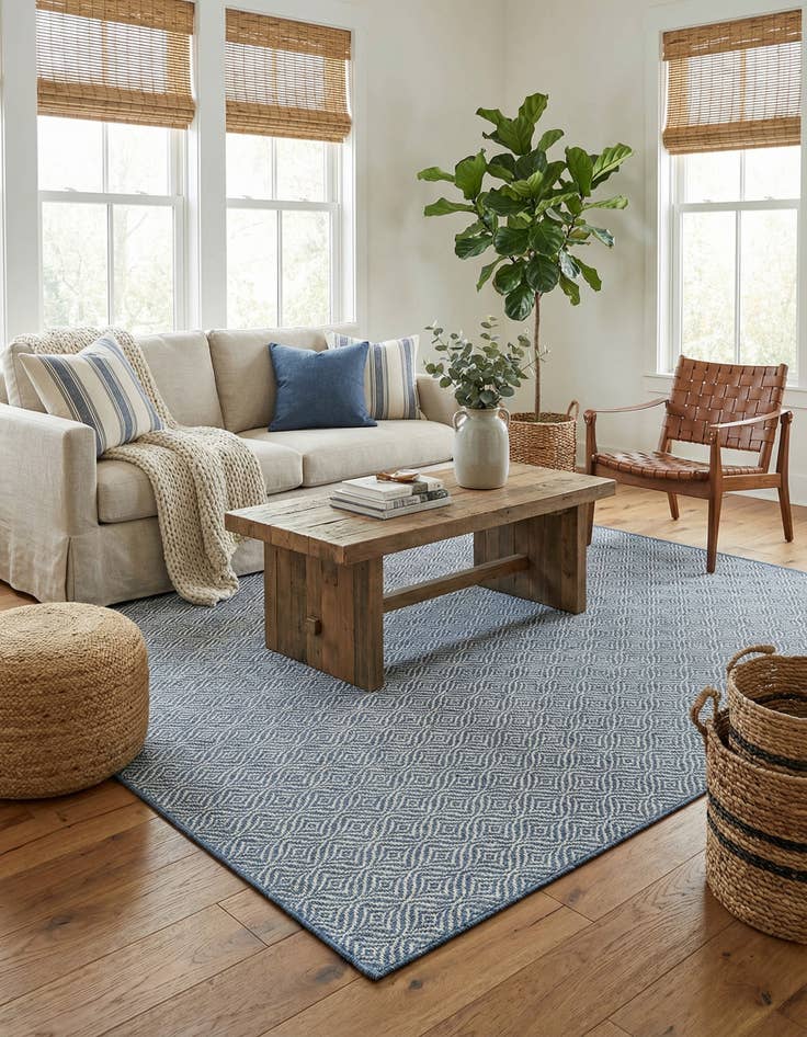 Detail image of 9' x 12' Easy-Clean Trellis Indoor / Outdoor Rug