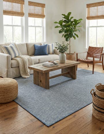 9' x 12' Easy-Clean Lattice Indoor / Outdoor Rug