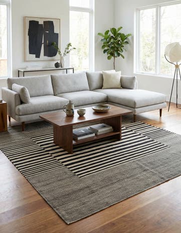 5' 10 x 7' 4 Hand Woven Kilim Modern Wool Rug