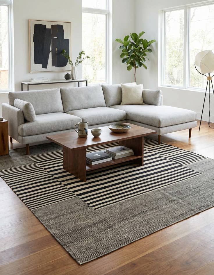 Detail image of 5' 10 x 7' 4  Hand Woven Kilim Modern Wool Rug