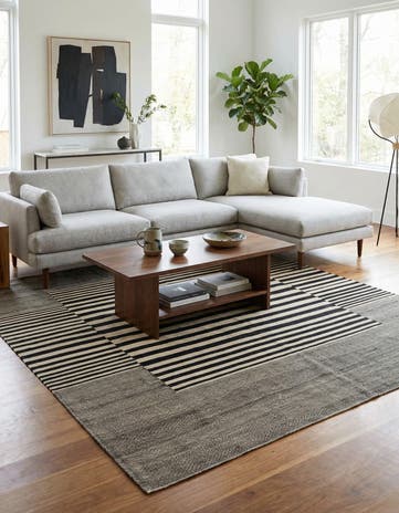 5' 10 x 7' 4 Hand Woven Kilim Modern Wool Rug