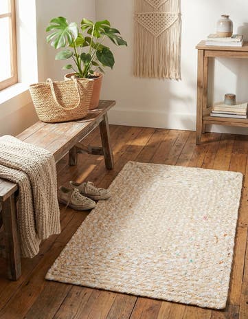 2' x 3' 1 Handmade Braided Chindi Rug