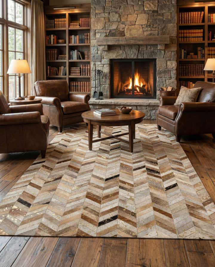 5' 1 x 8' Cowhide - Patchwork Rug