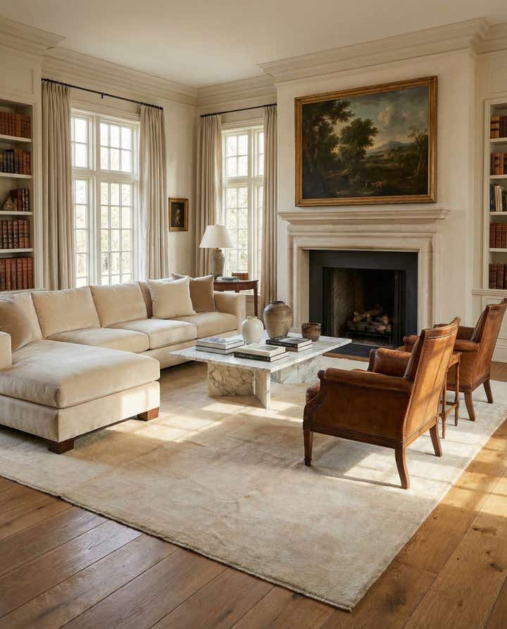 12' 3 x 14' 9 Hand Knotted Oushak Wool Rug