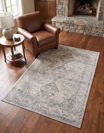 Ivory and Blue Finsbury Rug