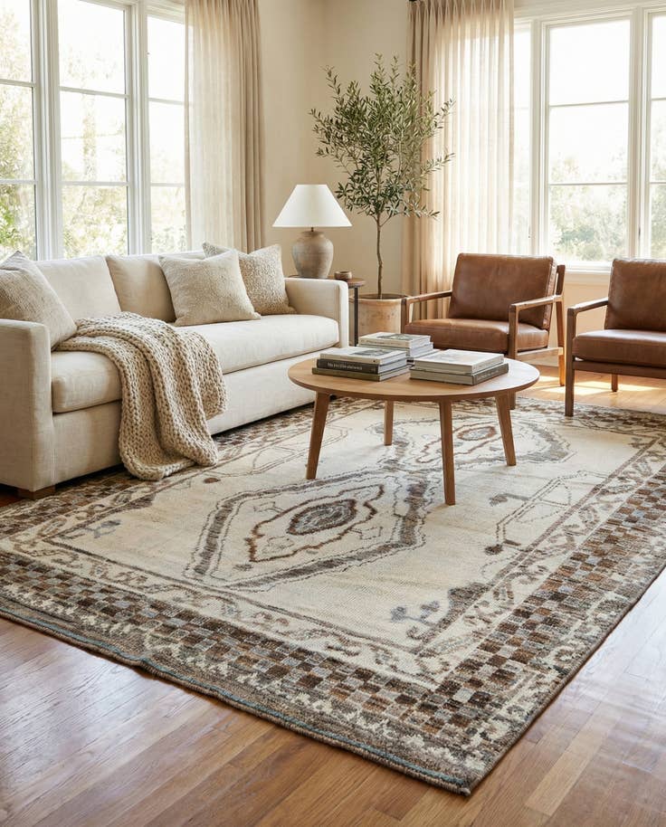 Detail image of 7' 10 x 10' 5 Hand Knotted Moroccan Wool Rug