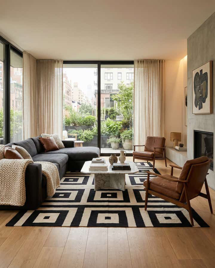 8' x 10' Hand Woven Kilim Modern Wool Rug