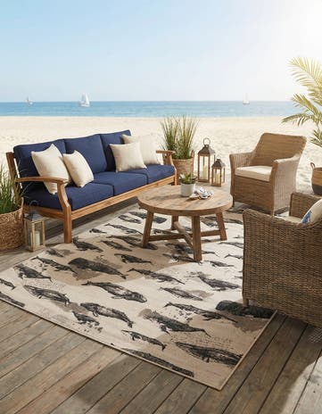 7' 10 x 10' Easy-Clean Coastal Indoor / Outdoor Rug