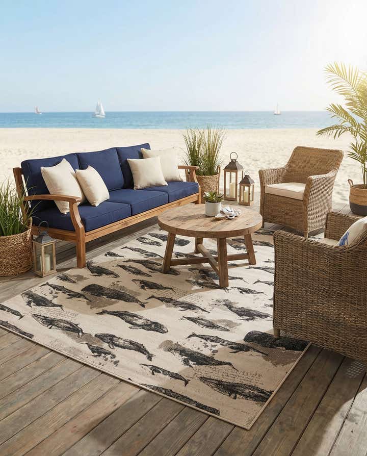 7' 10 x 10' Easy-Clean Coastal Indoor / Outdoor Rug