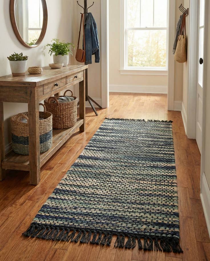 Detail image of 2' x 5' 1 Hand Woven Chunky Jute Runner Rug