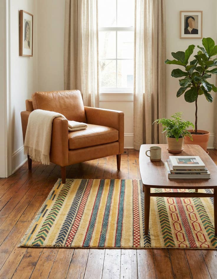 Detail image of 2' 7 x 4' 1  Hand Knotted Modern Ziegler Rug