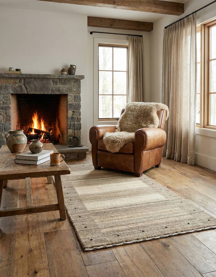 Detail image of 2' 5 x 4' 8  Hand Knotted Gabbeh Wool Rug