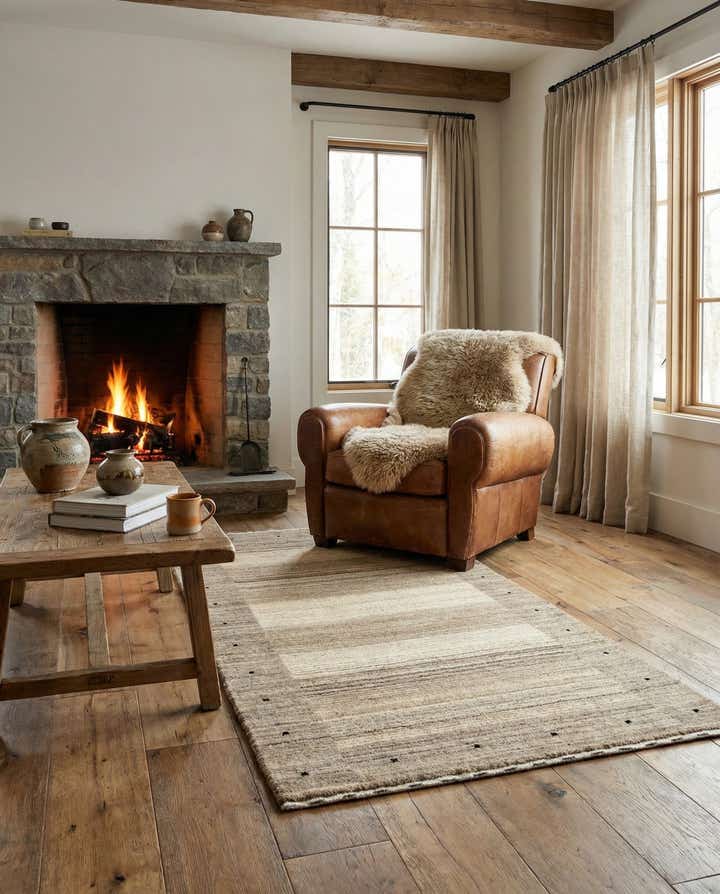 2' 5 x 4' 8 Hand Knotted Gabbeh Wool Rug