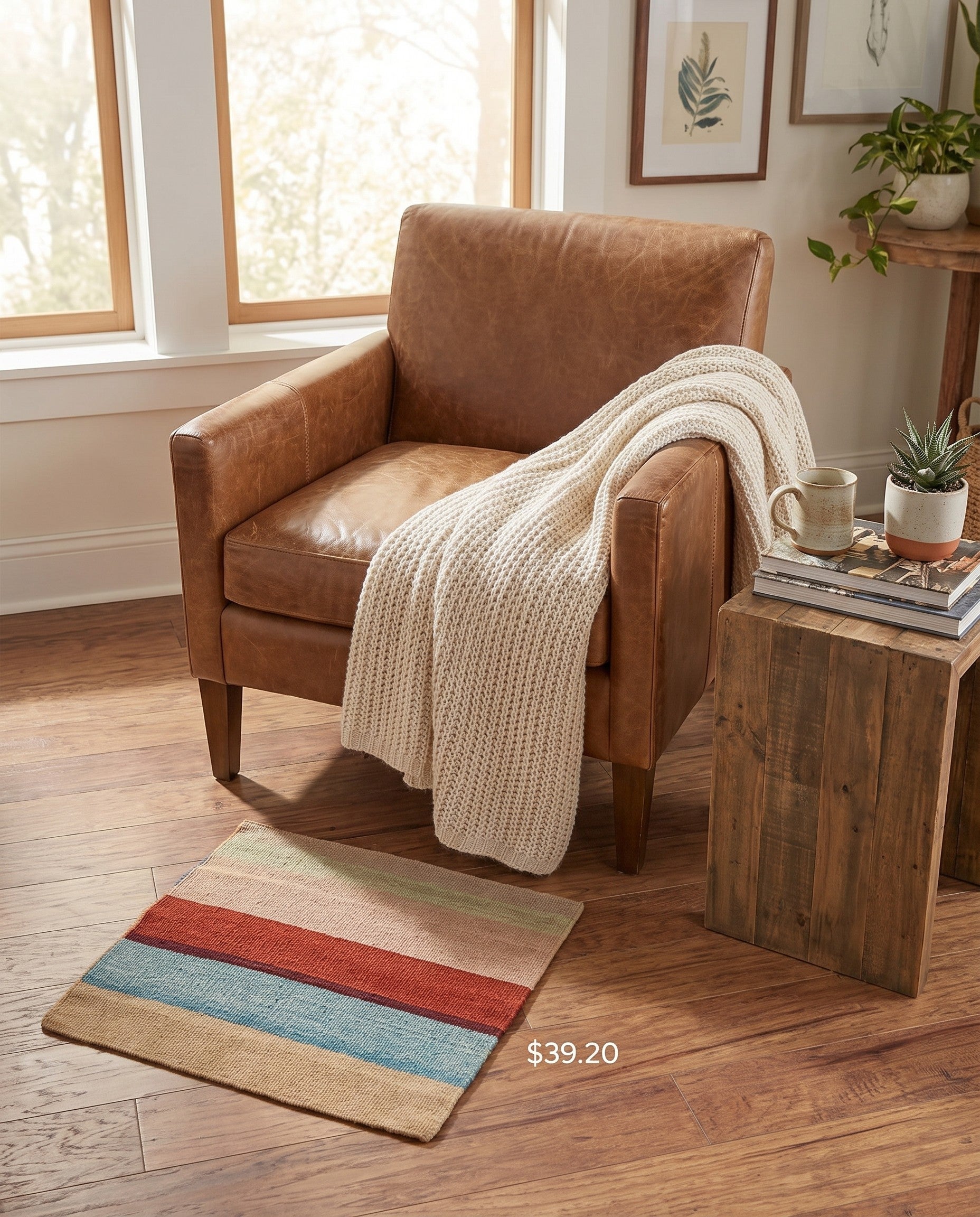 1' 5 x 1' 6 Hand Woven Pillow Wool Square Rug