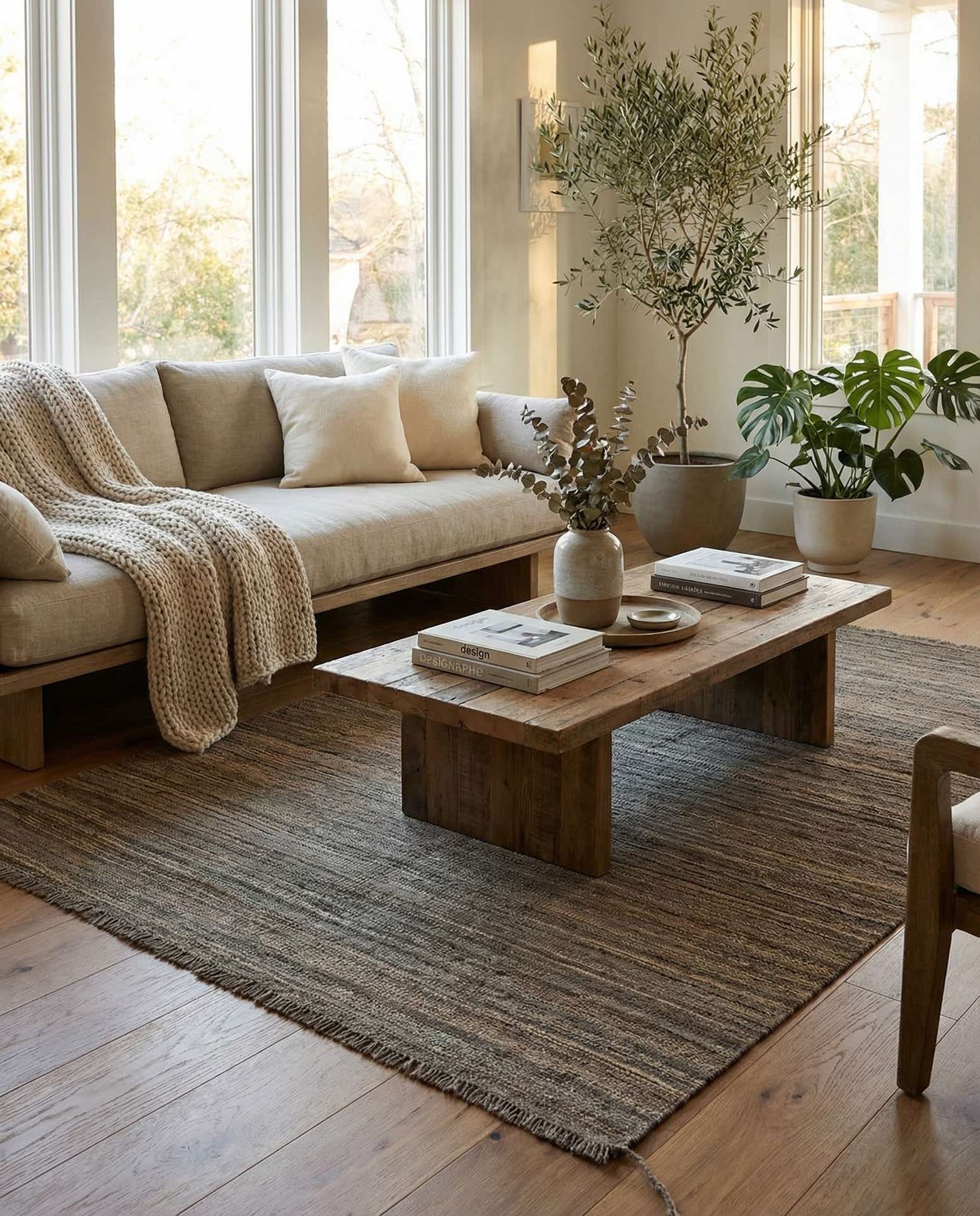 4' 3 x 6' Hand Woven Kilim Modern Wool Rug