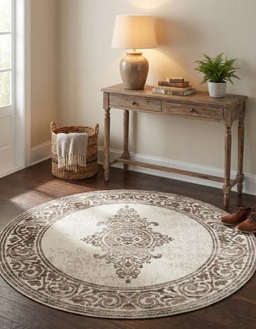 Chocolate Brown Hermitage Round Rug