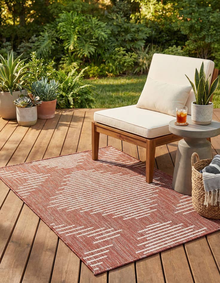 Detail image of 2' x 3'  Washable Modern Indoor / Outdoor Rug
