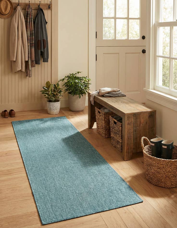 Detail image of 2' x 8' Easy-Clean Solid Indoor / Outdoor Runner Rug